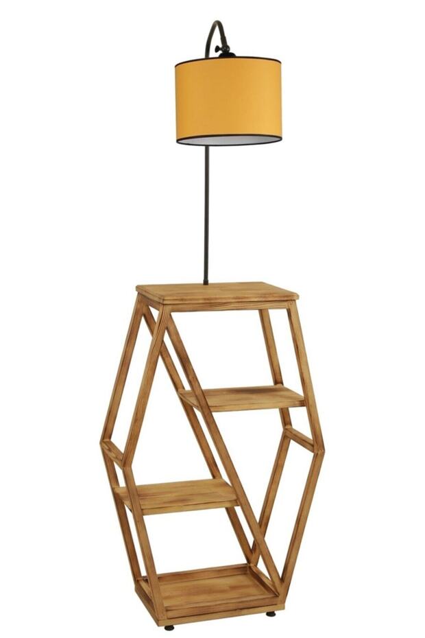 Asos Yanık Lambader Silindir Hardal Abajurlu - 2