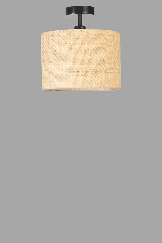 HASIR RATTAN ABAJURLU PLAFONYER AVİZE - 2
