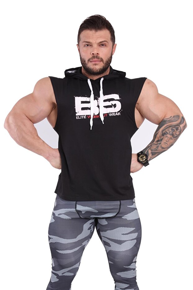 Hoodie Sleeveless Gym T-Shirt Big Sam 2749