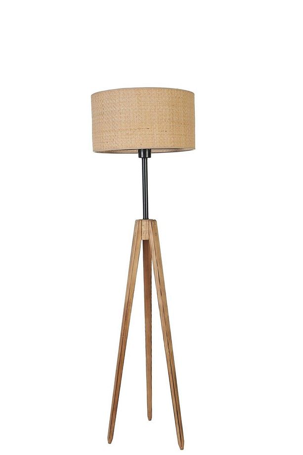 KANARYA YANIK LAMBADER SİLİNDİR HASIR RATTAN ABAJURLU - 2