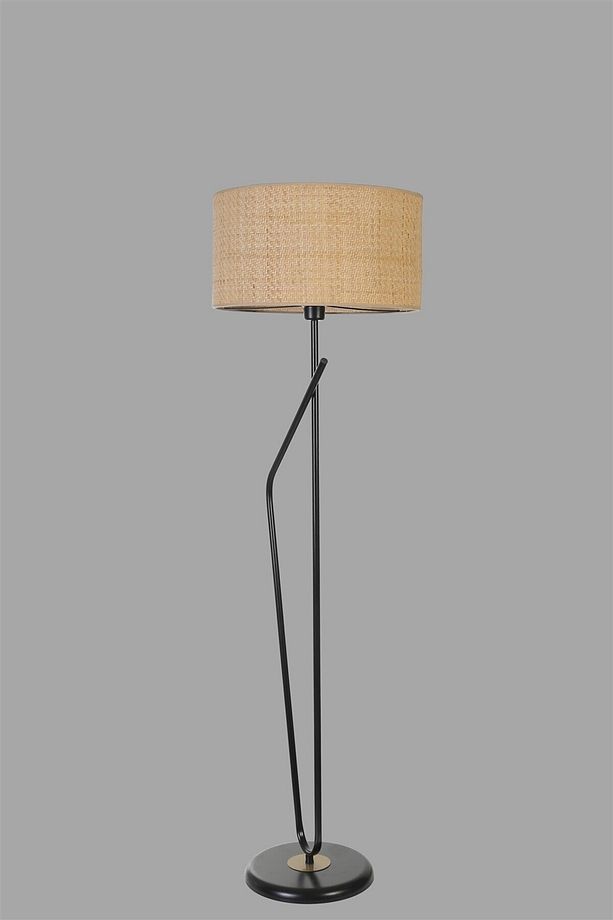 ALFA SİYAH LAMBADER SİLİNDİR HASIR RATTAN ABAJURLU - 2