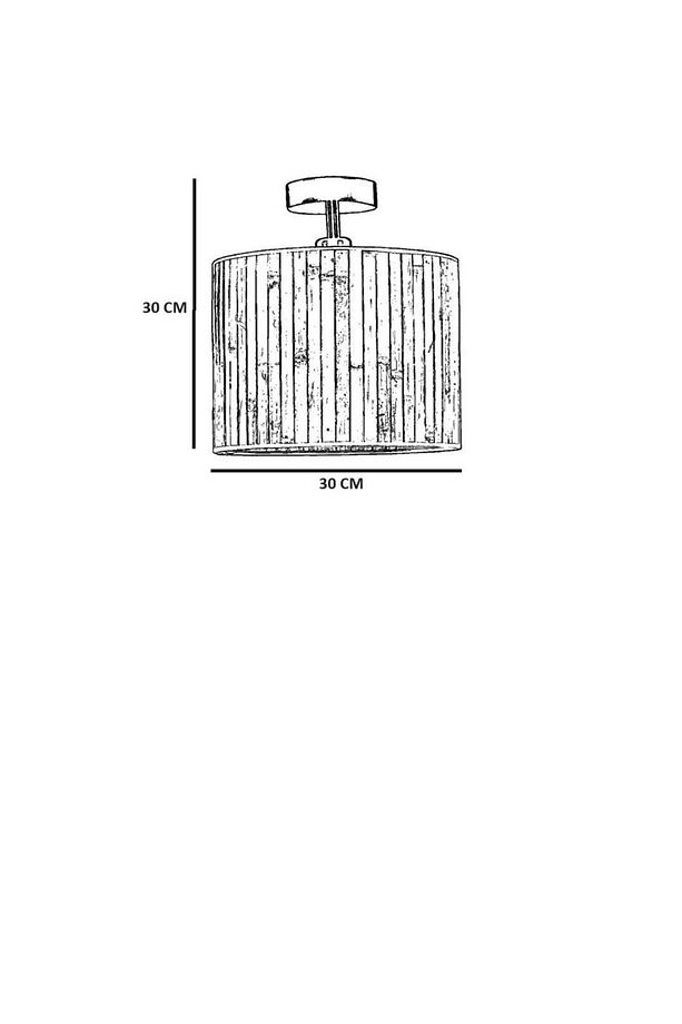 HASIR RATTAN ABAJURLU PLAFONYER AVİZE - 3