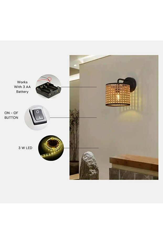 YENİ PENA PİLLİ SİYAH RATTAN APLİK - 1