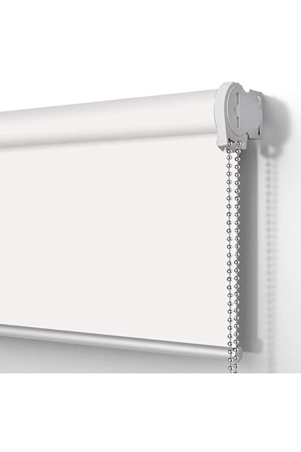 Ithal Bambu Beyaz Stor Perde Etek Dilimsiz - 1