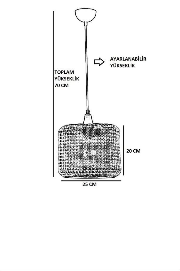 Arthur Küçük Tekli Rattan Sarkıt - 3