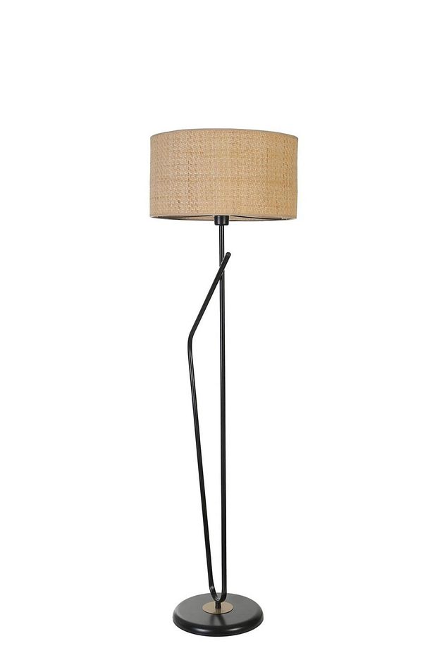 ALFA SİYAH LAMBADER SİLİNDİR HASIR RATTAN ABAJURLU - 1