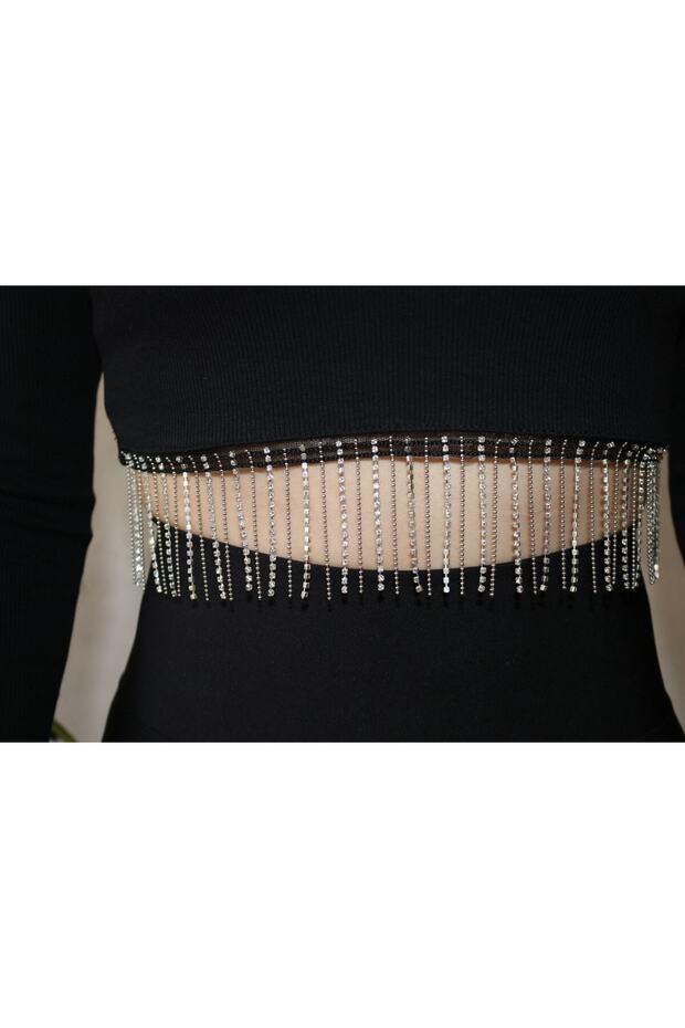 Taşlı Crop Top - 4