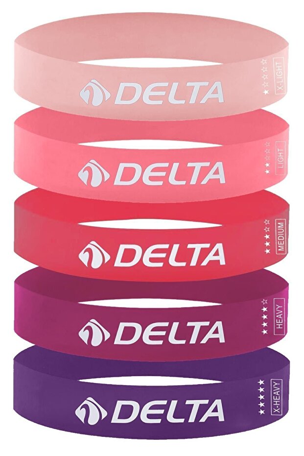 Delta Latex 5 Farklı Direnç Aerobik Pilates Direnç Egzersiz Bandı Squat Lastiği (Uç Kısmı Kapalı)