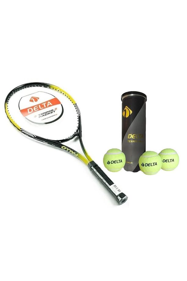 Fallo 27 İnç L2 Grip Yetişkin Tenis Raketi + Çantası + Vakumlu Tüp 3 Adet Tenis Maç Topu Seti - 1