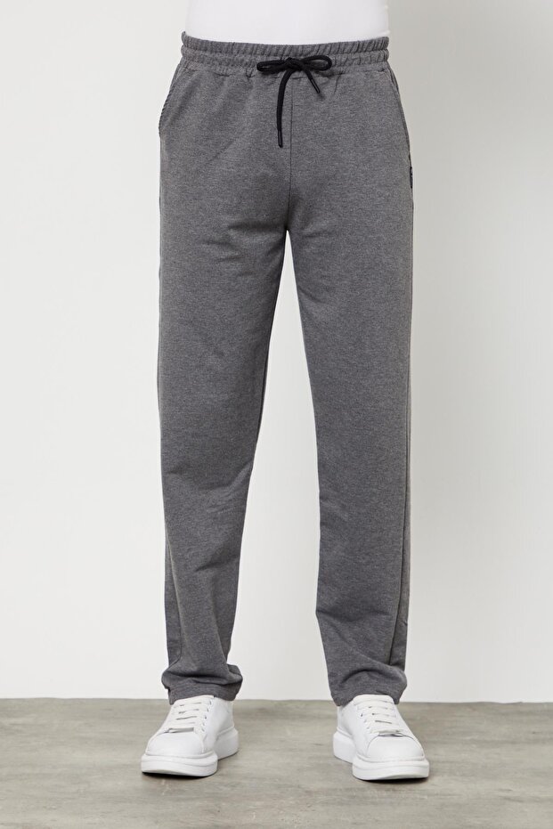 Anthracite Men's Straight Leg Comfortable Cut Sweatpants Premium Fabric