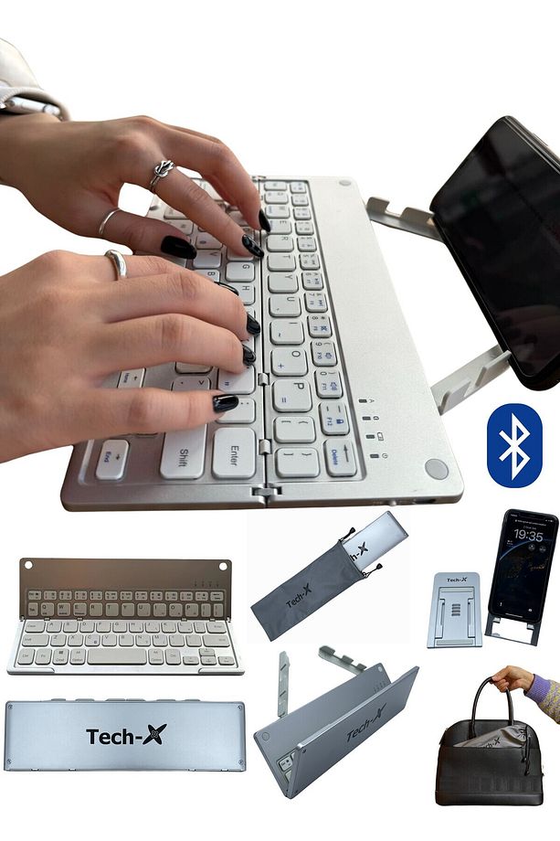 Win/ios/android Uyumlu Katlanabilir Bluetooth Klavye Telefonlara Tablet Ve Pc Lere Uygun - 4