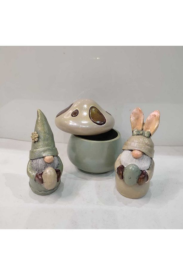 Gnome ( Şans Cücesi ) Ailesi & Mantar Dekoratif Kutu - 2