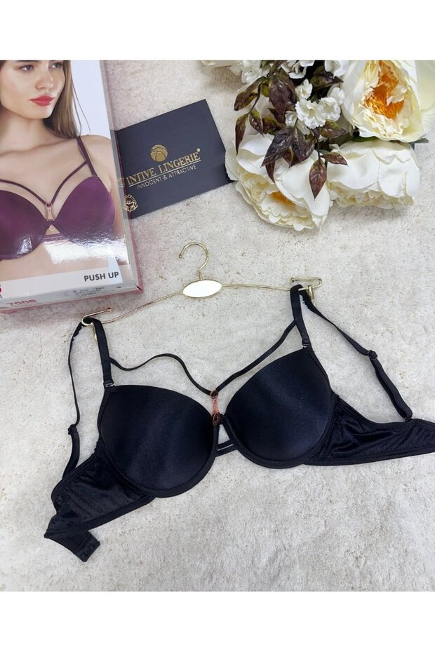 Le Jardin Monica Striped Micro Push-Up Bra with String Detail on the Back - 7008