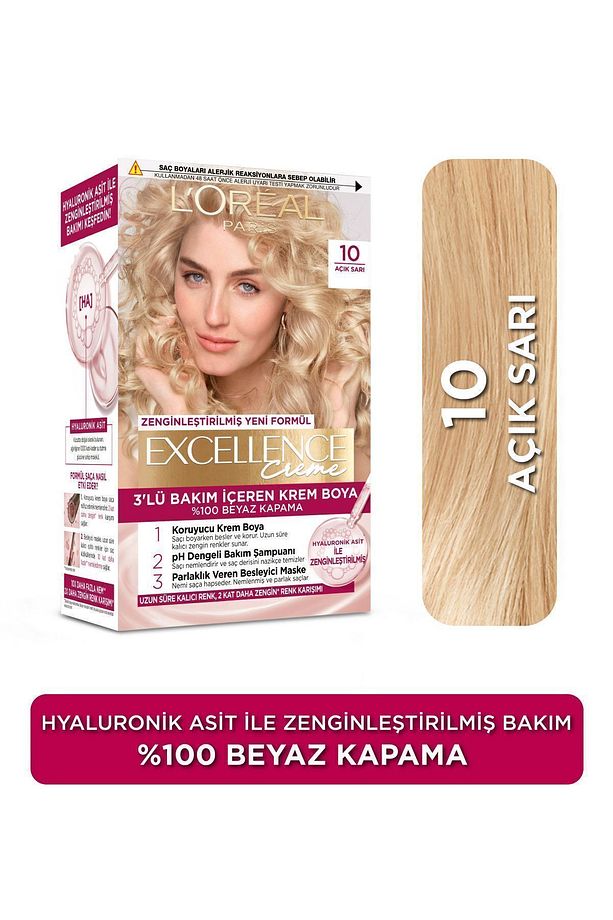 Excellence Creme Saç Boyası 10 Açık Sarı - 1