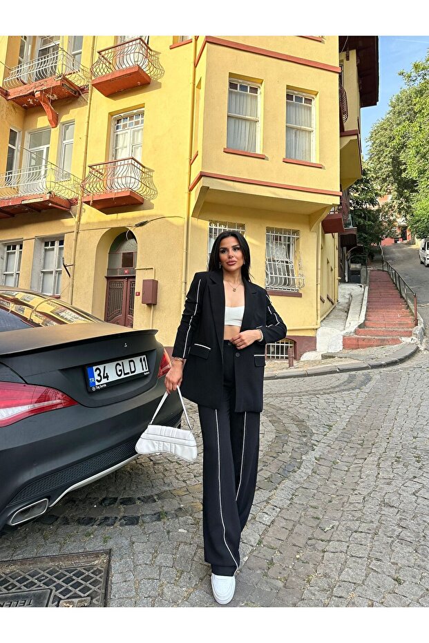 طقم سترة بليزر مزدوج - 1