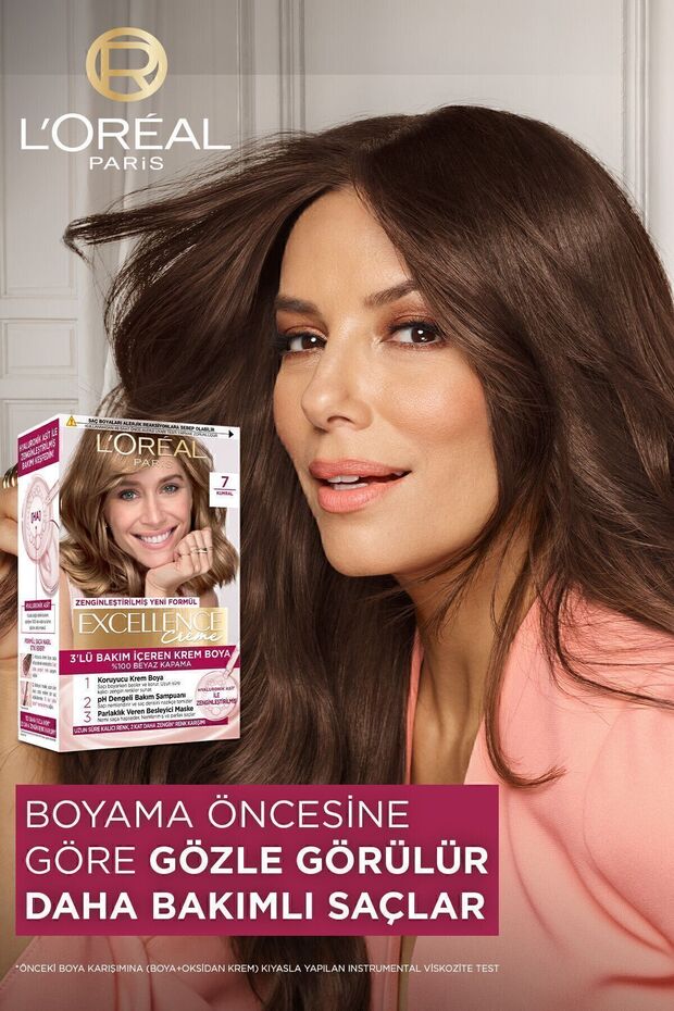 Excellence Creme Saç Boyası 7.1 Kumral Küllü 2'li Set - 3