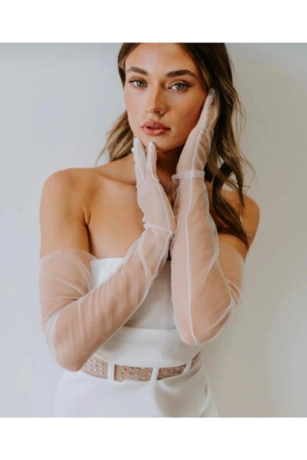 Women's Transparent Tulle Gloves