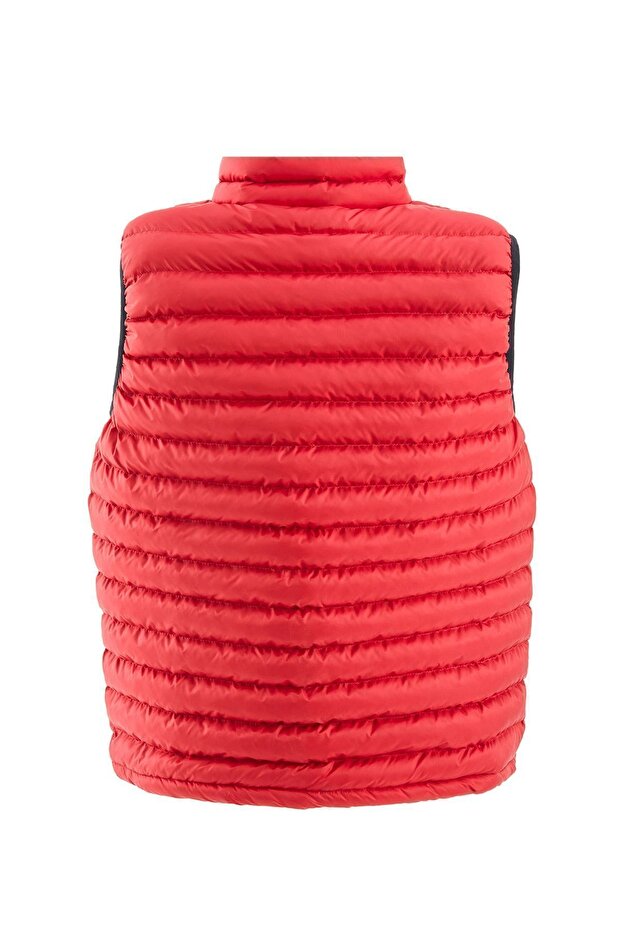 سترة حمراء قابلة للنفخ مقاومة للرياح مع بطانة للرجال - 2