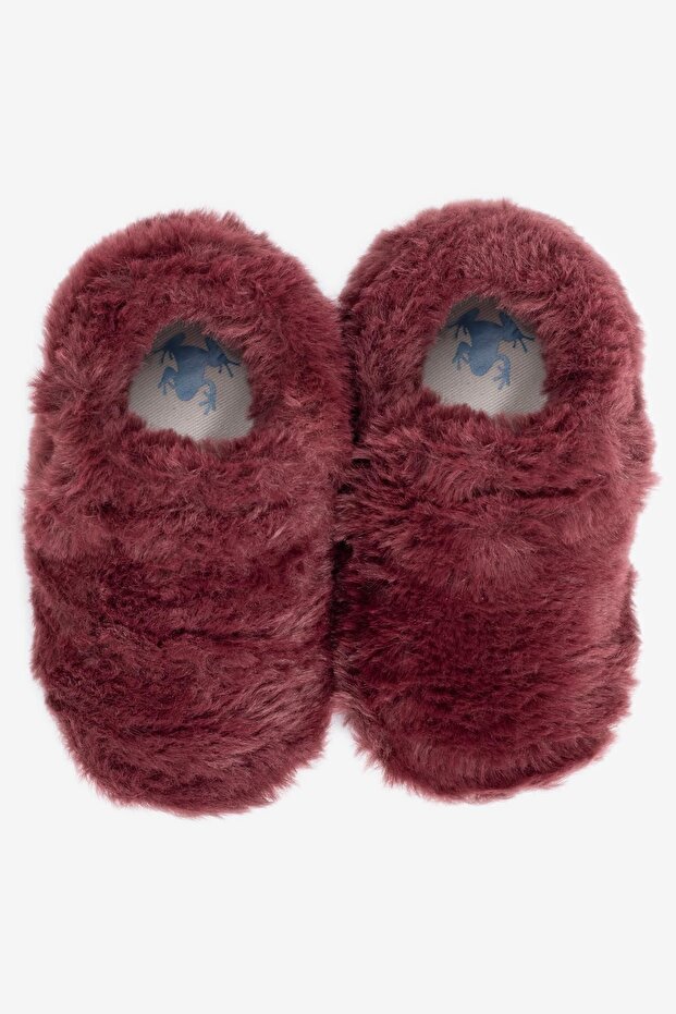 Furry Furry Burgundy Fur Barefoot Booties (Gift Set)