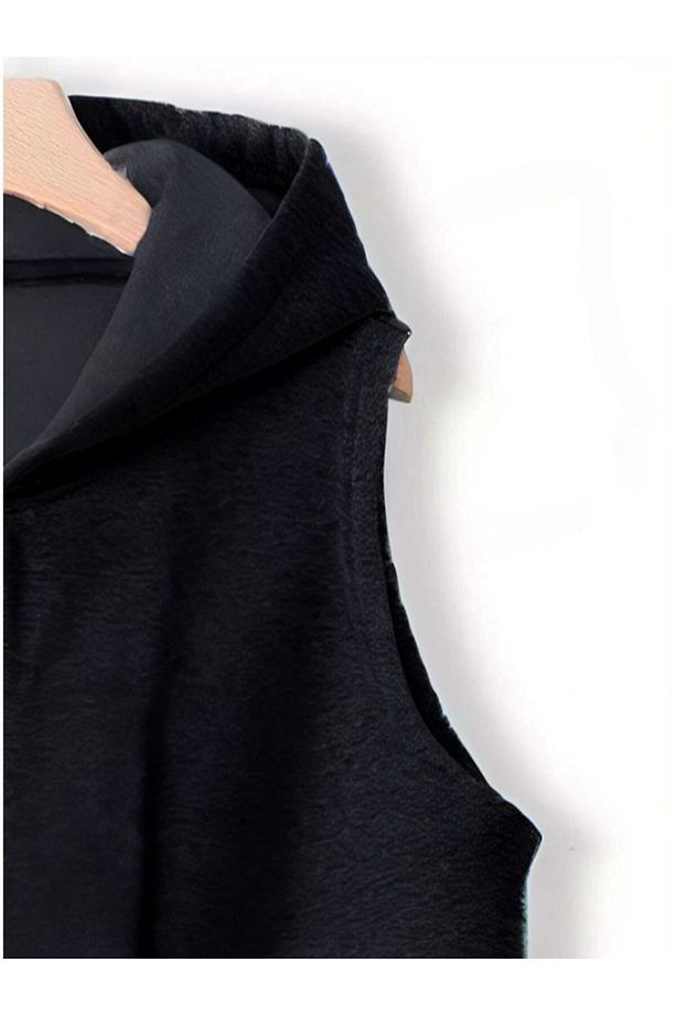 Ünisex Kapüşonlu Oversize Yelek - 3