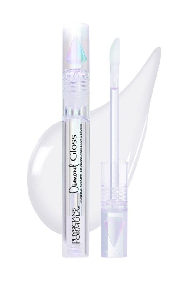 Diamond Gloss - Mineral Wear Lip Gloss, Crystal Clear Hybrid Lip Gloss Transparent and Serum Content