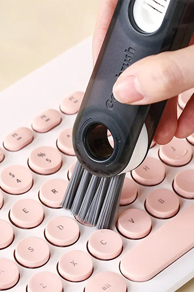 Jar Box Keyboard Fine Detailed Cleaning Brush 3 Heads