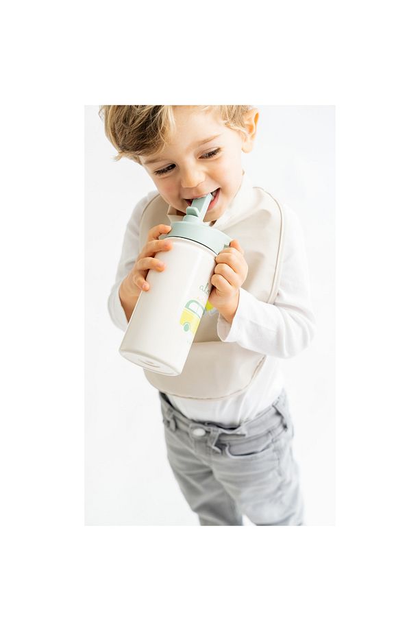 350ml Paslanmaz Çelik Pipetli Matara / Suluk Termos Mavi - 7