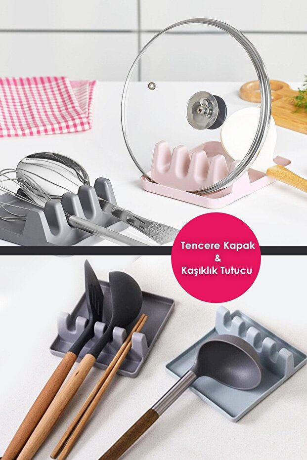 Ersat Home Spoon and Ladle Holder, Pot Lid and Spatula Holder, Set of 2