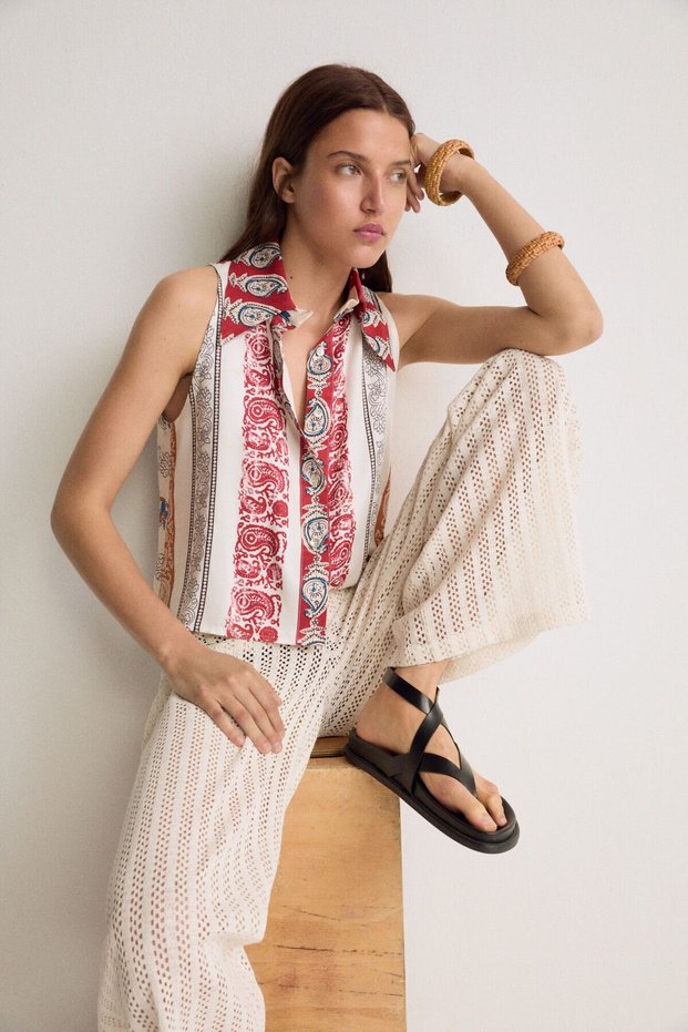 Shawl Patterned Tank Top