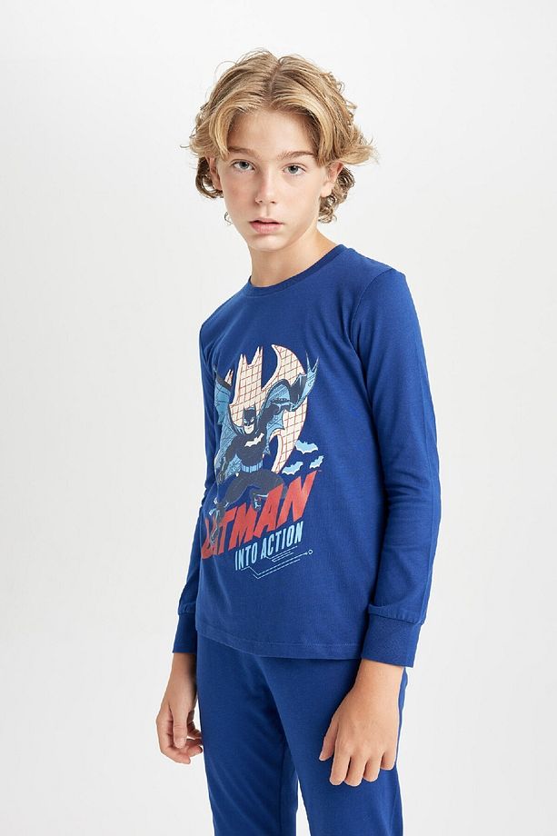 Erkek Çocuk Pijama Takımı Batman Uzun Kollu Üst Uzun Alt D5093a824wn - 4