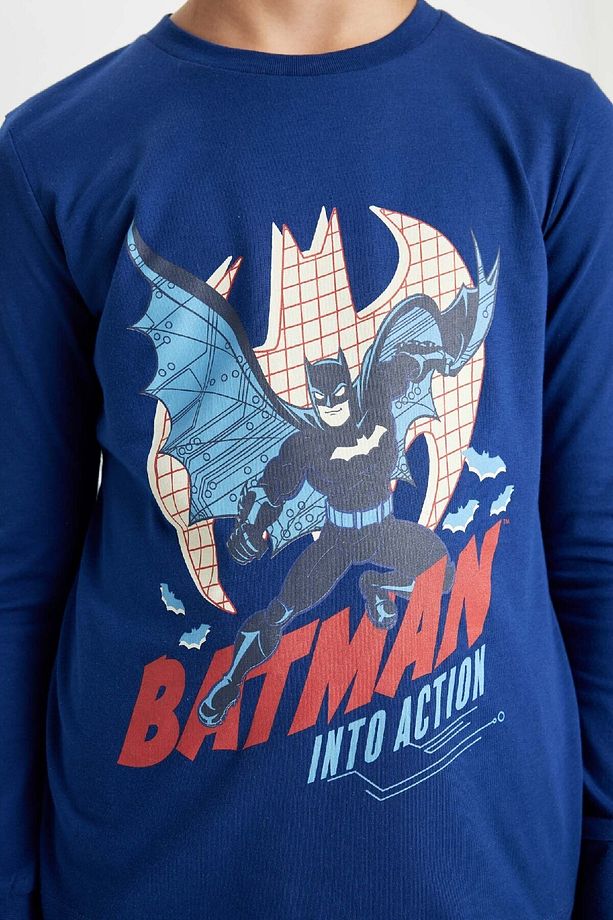Erkek Çocuk Pijama Takımı Batman Uzun Kollu Üst Uzun Alt D5093a824wn - 5