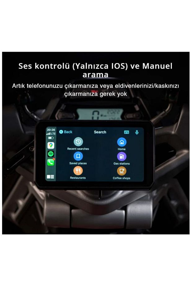 AIO-5 Lite Motosiklet CarPlay Android Auto GPS Navigasyon Sistemi, BSD, STARVIS HDR 5" LCD, 60FPS, - 7