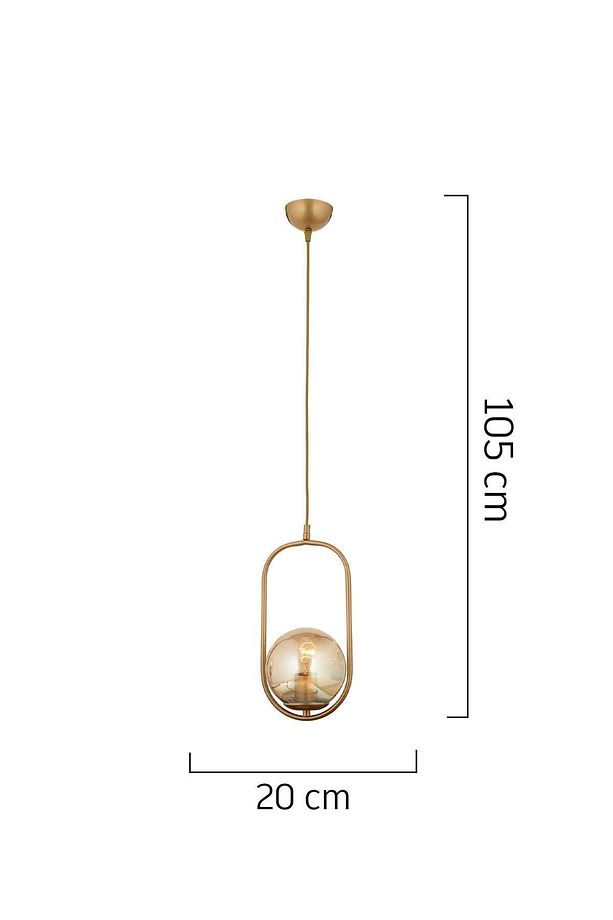 Lorin Tekli Eskitme Bal Camlı Modern Sarkıt Mutfak Salon Sarkıt Avize - 4