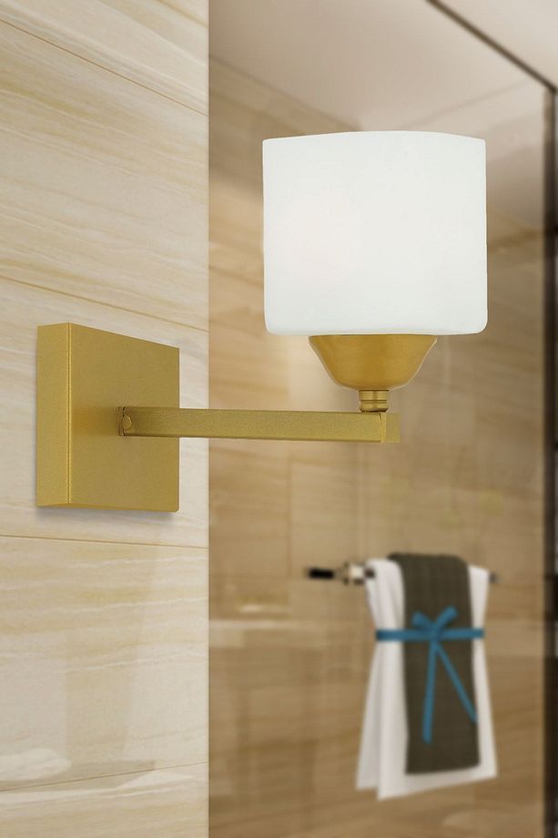 Minel Gold Duvar Lambası Yatak Odası-Yatak Başı-Banyo İçin Modern Aplik - 1