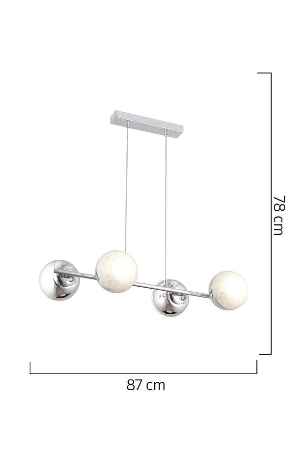 BERCA 4LÜ KROM AVİZE Modern Mutfak Yemek Masası Üstü Yatak odası Salon Avize - 5