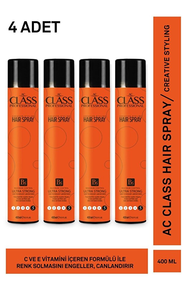 AC CLASS SAÇ SPREYİ ULTRA STRONG 5 NO DONDURUCU SPREY 400 ML 4 ADET