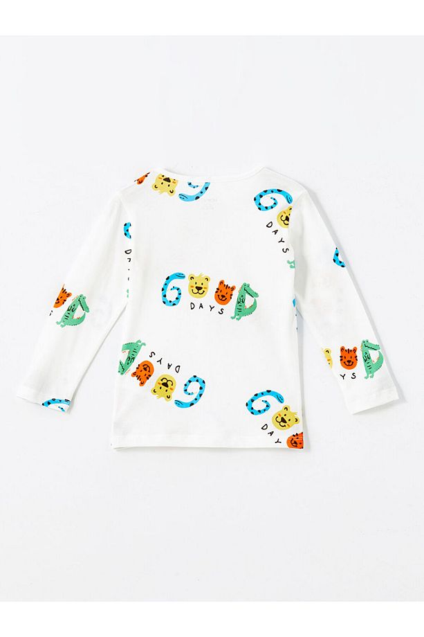 LCW Bisiklet Yaka Uzun Kollu Baskılı Erkek Bebek Pijama Takımı - 3