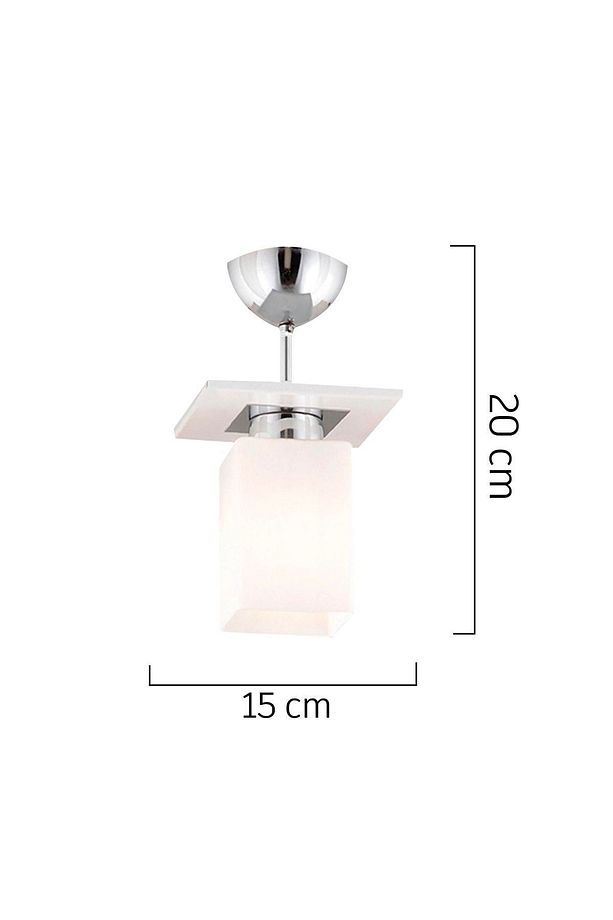 Atlas Tekli Beyaz Kare Modern Genç Odası Mutfak- Banyo Mutfak Salon Spot Avize - 3