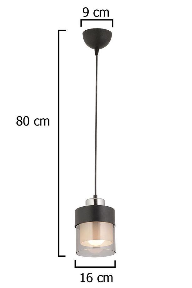 Boris Tekli Siyah-krom Modern Sarkıt Mutfak Salon Sarkıt Avize - 4