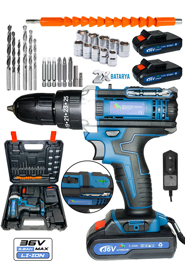 36 V SU TERAZİLİ ÇELİK GÖVDE ŞARJLI DARBELİ MATKAP - 1