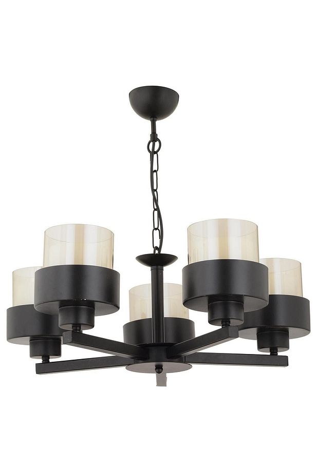 Carla 5 Kollu Siyah Modern Genç Odası Mutfak Oturma Odası Retro Salon Avize - 5