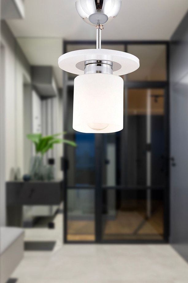 Atlas Tekli Beyaz Yuvarlak Modern Genç Odası Mutfak- Banyo Mutfak Salon Spot Avize - 1
