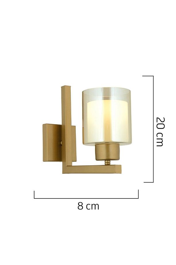 Tisse Eskitme Boyalı Çift Camlı Duvar Lambası Yatak Odası-Yatak Başı-Banyo İçin Modern Aplik - 3