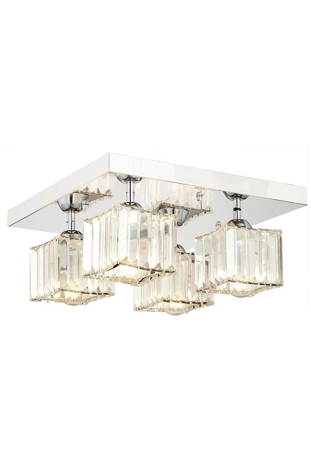 RİVİA 4 LÜ KROM KAPLAMA PLAFONYER TAŞLI SALON AVİZE - 4