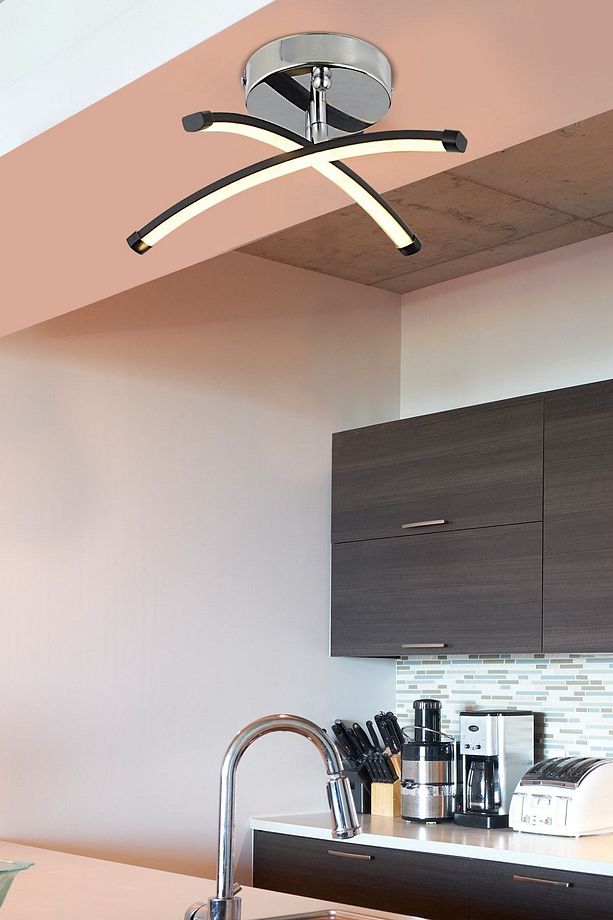 Dosse 2Li Siyah 15 Watt Plafonyer 3 Renkli Ledli Modern Mutfak Banyo Led Salon Sarkıt Avize - 1