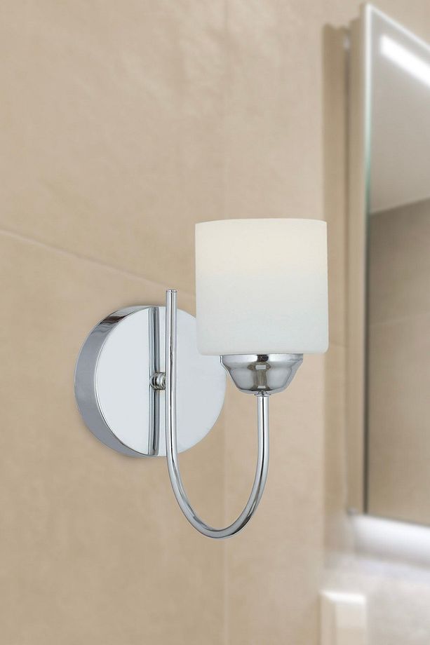 Esila Krom Kaplamalı Duvar Lambası Yatak Odası-Yatak Başı-Banyo İçin Modern Aplik - 1