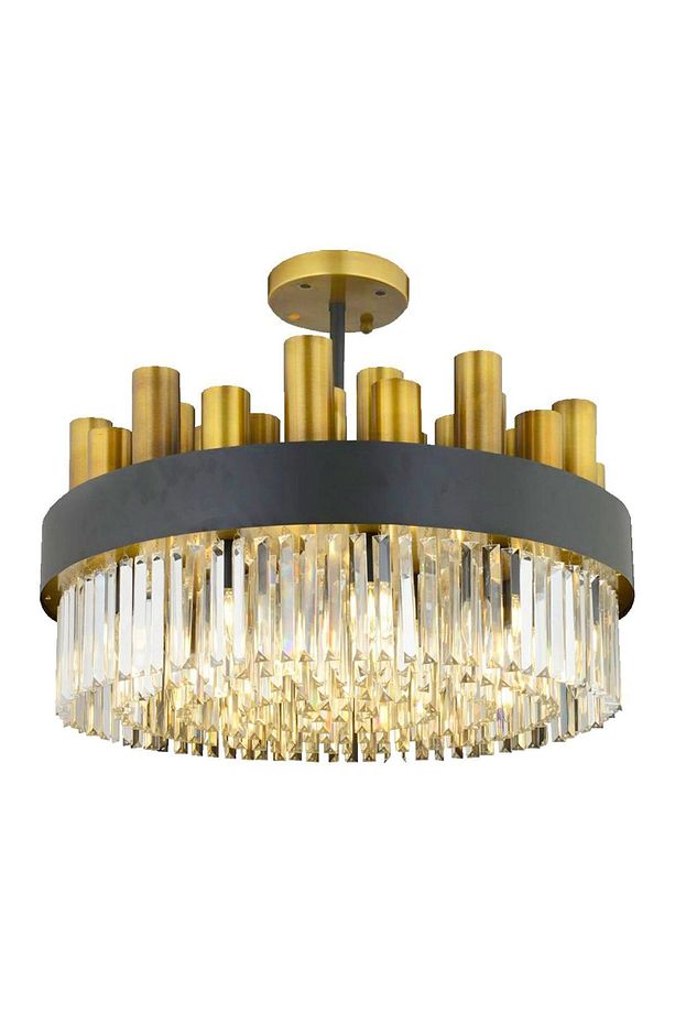 Torre 60' Lık Kristalli, Taşlı Modern Tasarım Kristal Salon Avize - 2