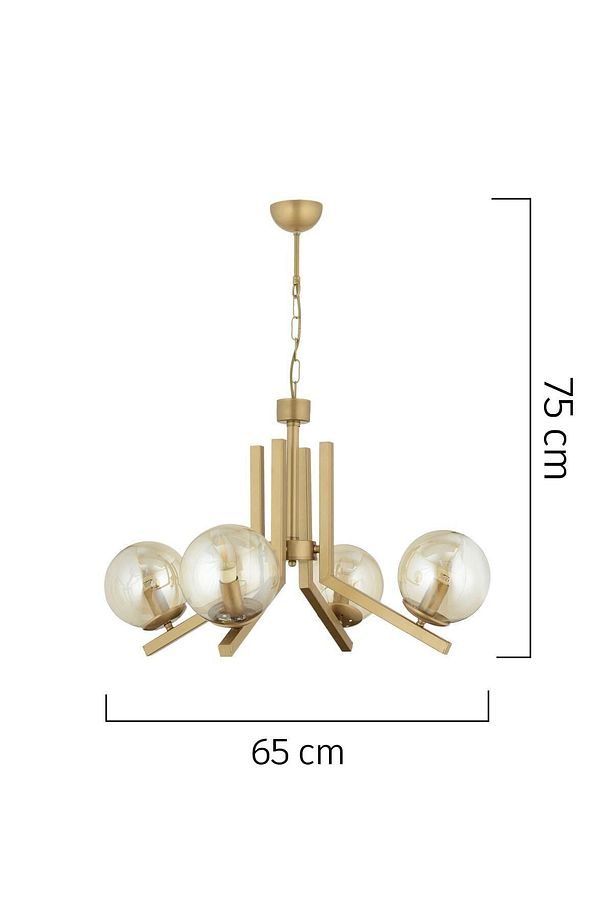 Mikel 4 Lü Eskitme Boyalı Bal Camlı Modern Genç Odası Yatak Odası Salon Avize - 5