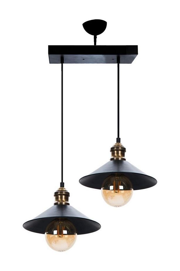 Gönen 2Li Siyah Sıralı Modern Retro Sarkıt Retro Salon Avize - 2