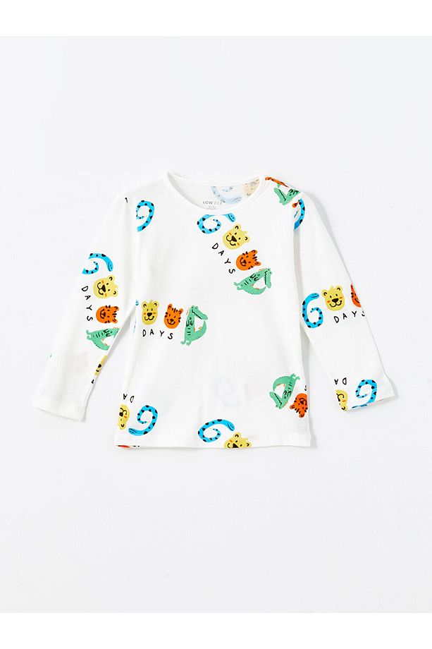LCW Bisiklet Yaka Uzun Kollu Baskılı Erkek Bebek Pijama Takımı - 2